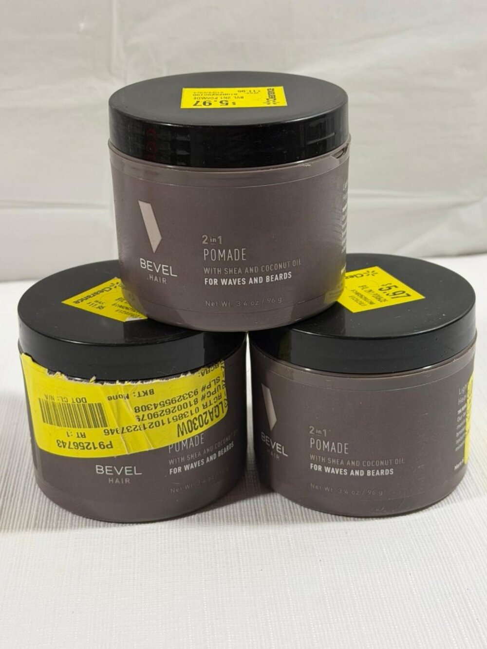 Lot of 3 Bevel Hair 2-in-1 Pomade Waves & Beards Shea Coconut Oil 3.4oz New - Picture 4 of 4